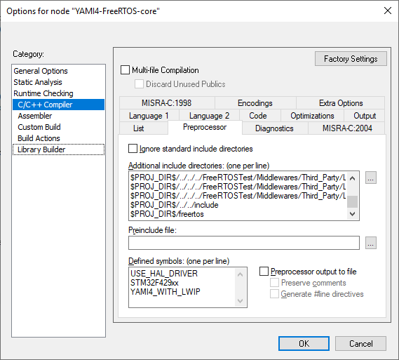 YAMI4 Core project settings 3