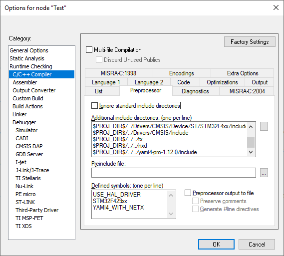 Test project settings 1