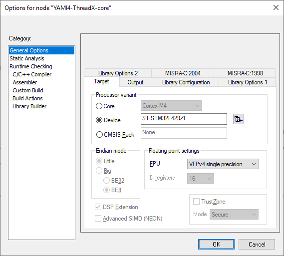 YAMI4 Core project settings 1